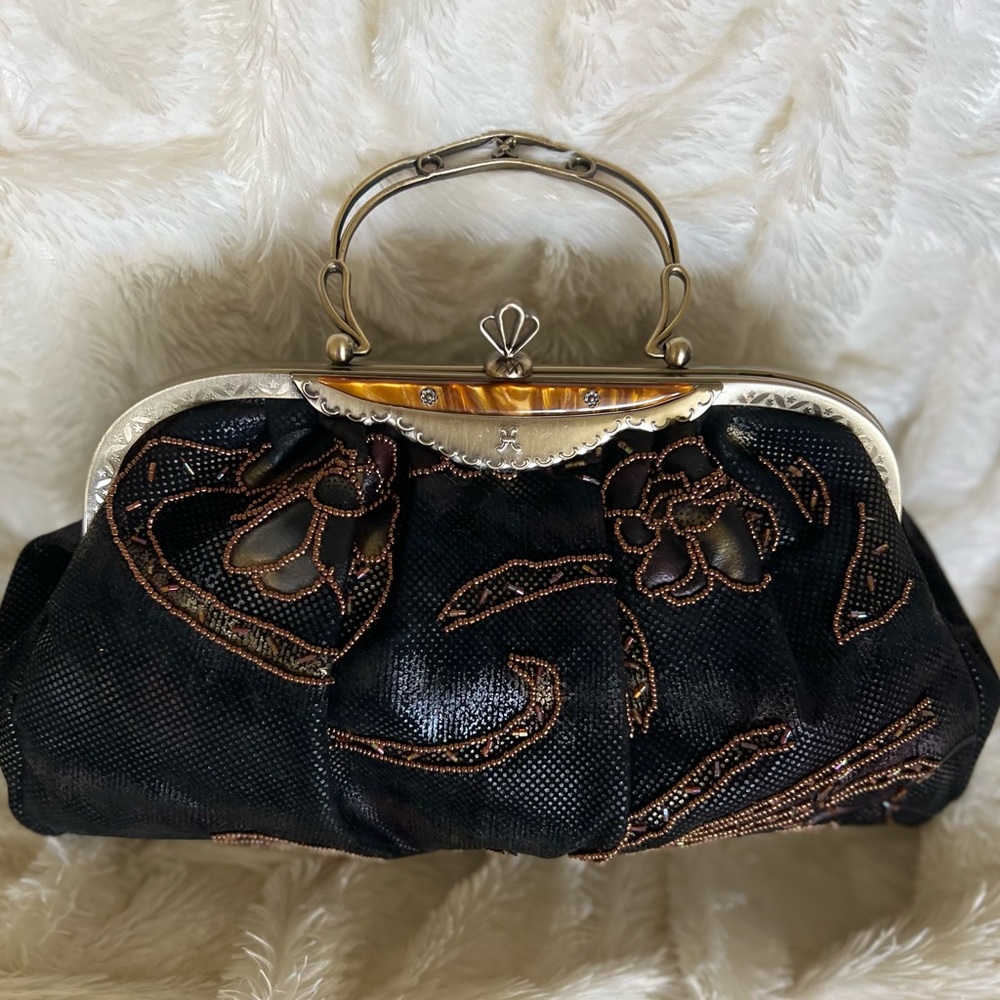 Crushed Velvet Flower Beaded Evening Purse